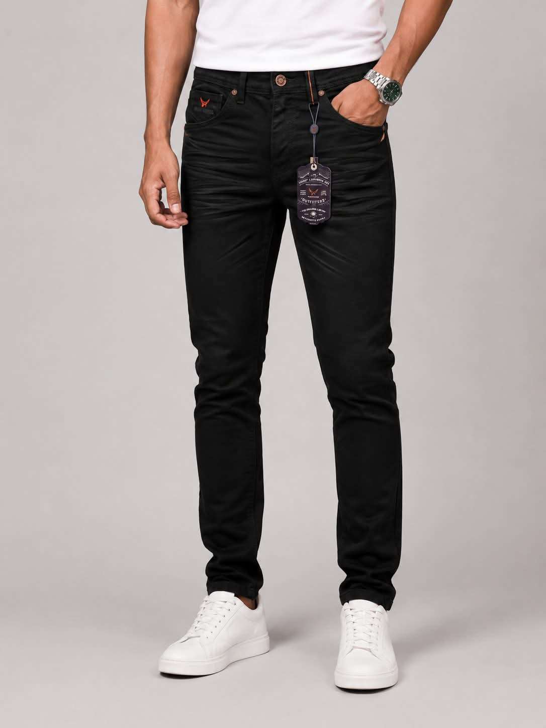 Premium Knit Denim Pant Pure Zet Black Diamond