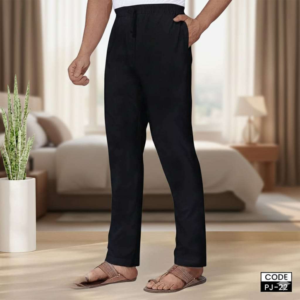 Novoza Premium Quality Stitch Cotton Pajama black
