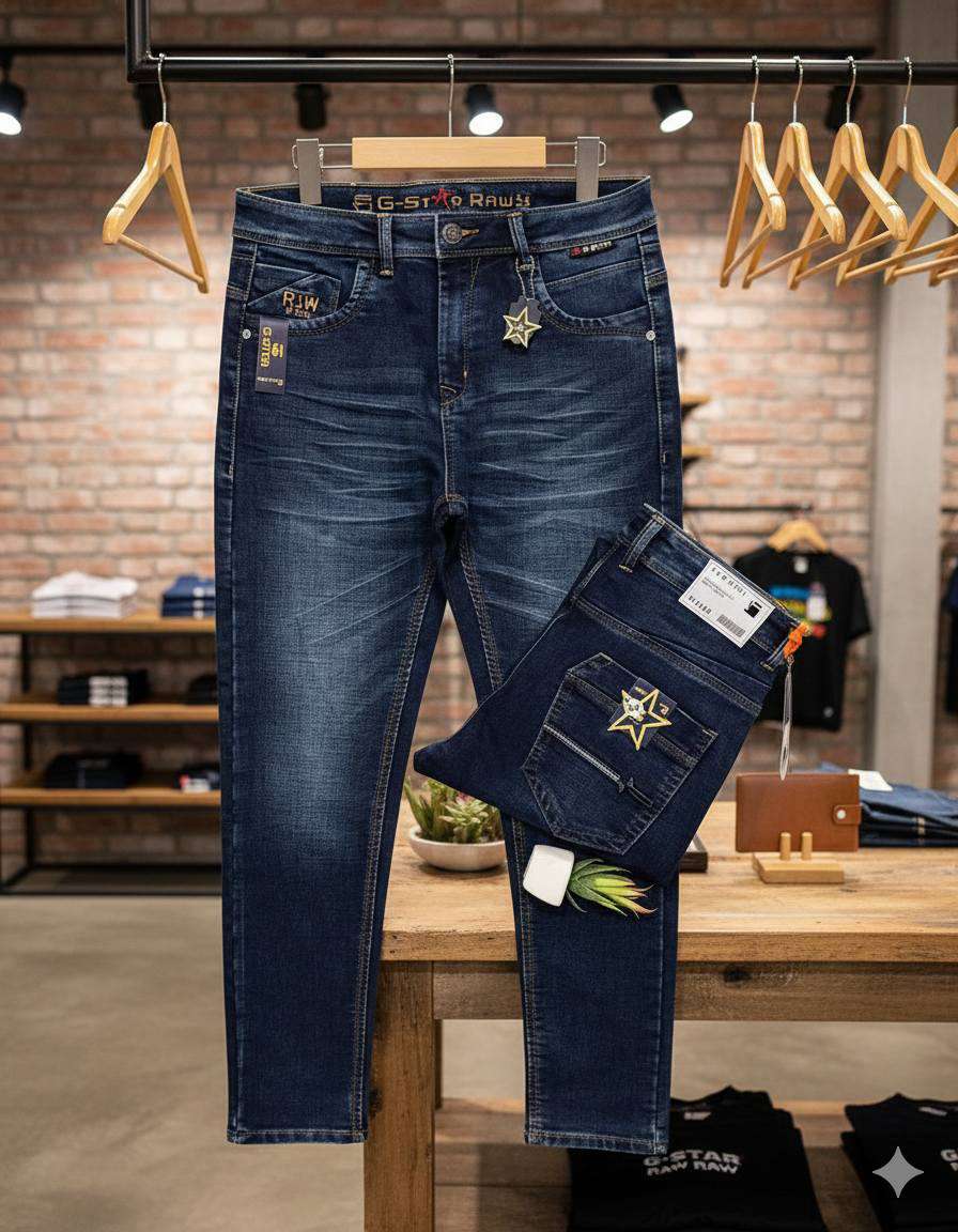 Premium Indian Knit Denim Pant Dark Blue G-star